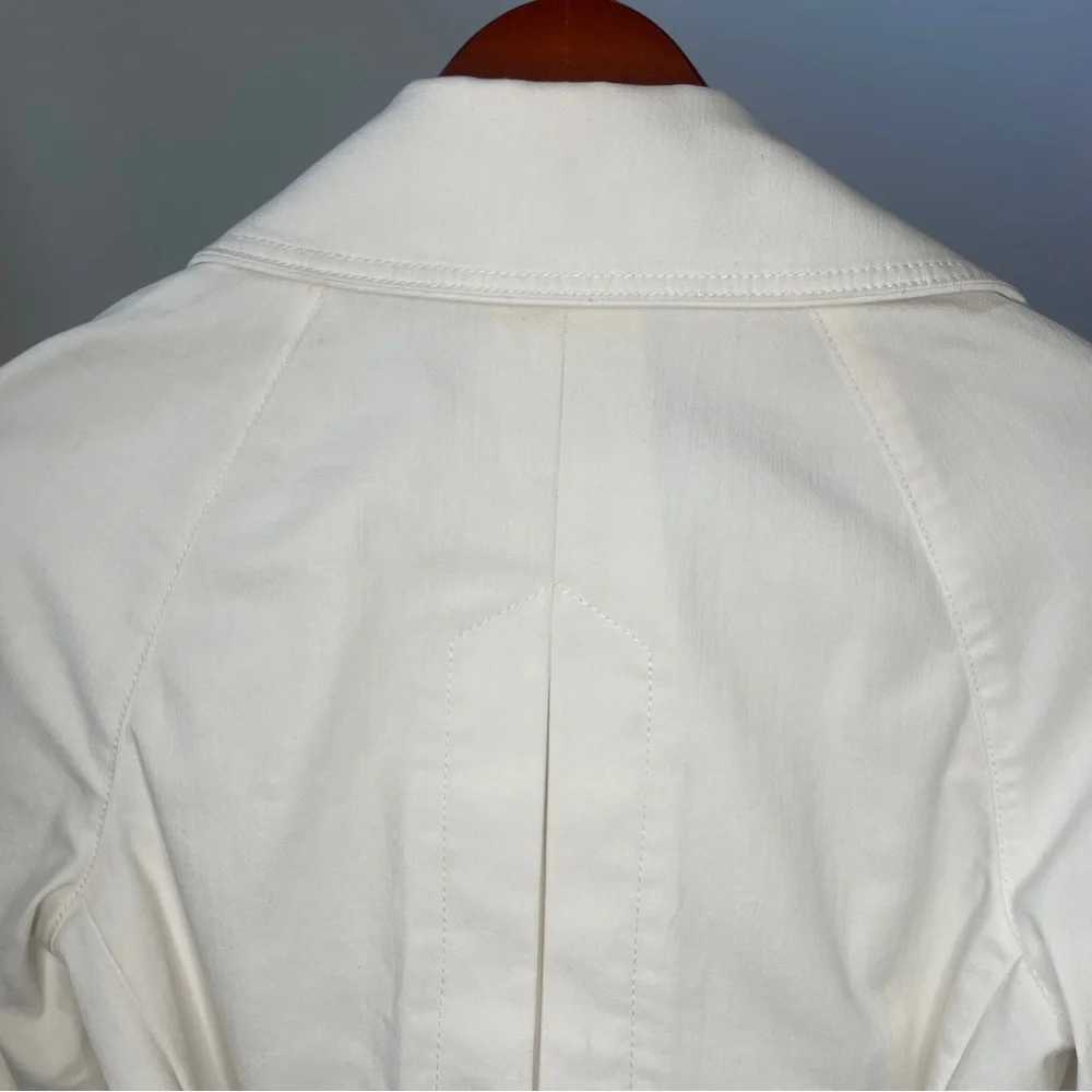 Theory Double Breasted Belted White Jacket - size small - Picture 6 of 12